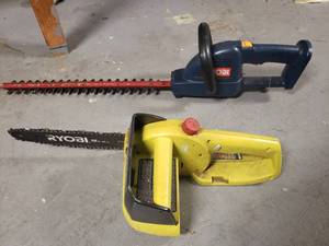 lot 159 image: Ryobi Chain Saw and Hege Trimmer
