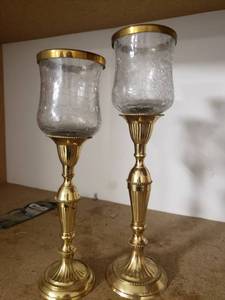 lot 157 image: 2  Solid Brass Candle Holders