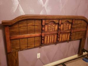 lot 170 image: Solid Wood Bedroom Suit  King Bed w frame Night Stand, Dresser and Chest