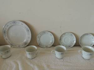 lot 66 image: Fire China by Diane- 7 salad plates 8 tea coffee mugs, 7 small bowls, 7 dessert plates, 8 dinner plates
