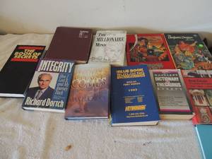 lot 86 image: Large lot of books-integrity blue book building construction dictionary treasury millionaire mind and many more