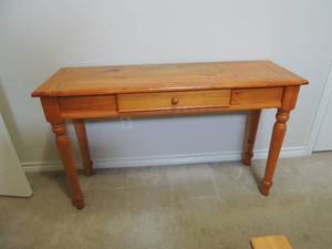 lot 175 image: PINE HALL TABLE  ,  1 DRAWER  48 X 29 X 16