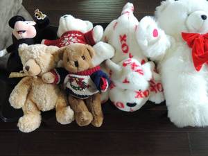 lot 145 image: 6 stuffed animals bears dogs mickey