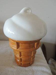 lot 25 image: 1983 glass  ice-cream cone cookie jar 12