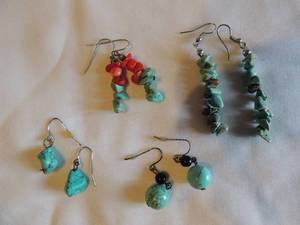 lot 182 image: Turquoise earrings x 4 pairs