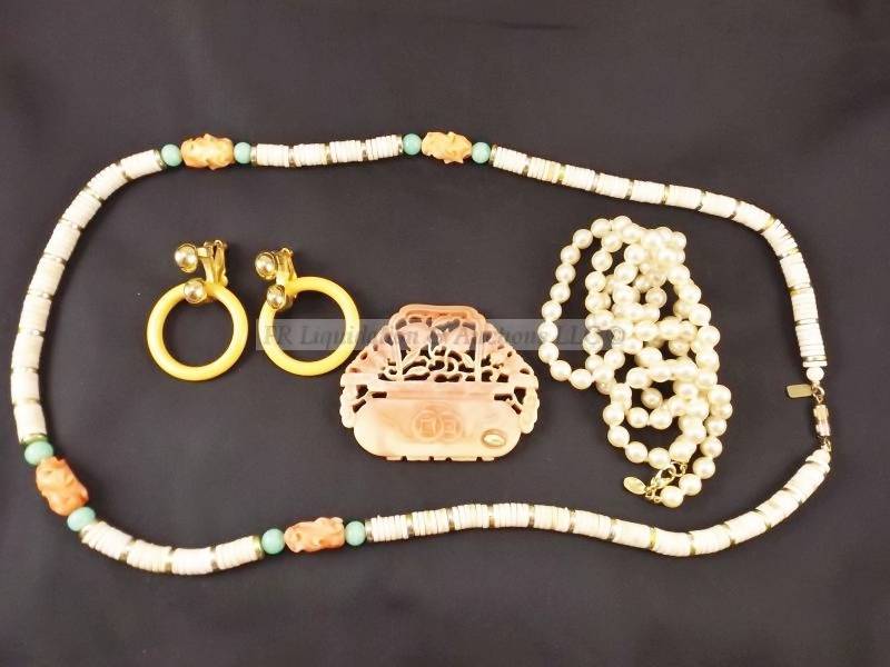 lot 124 image: Signed, Jewelry, Kenneth J Lane, necklace, earring