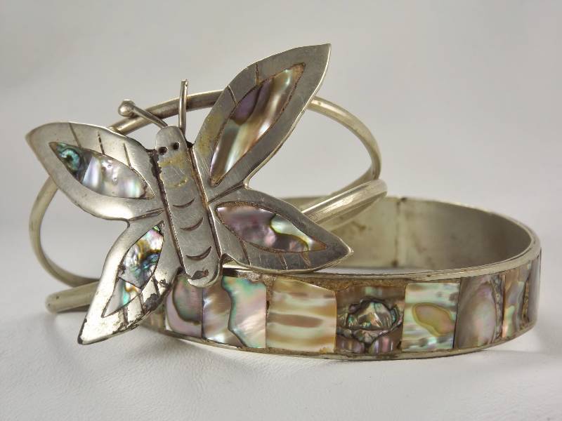 lot 138 image: Alpaca, Mexico, jewelry, bracelet, silver, copper