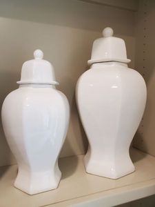 lot 15 image: Sagebrook Home Decorative Ceramic 6-Sided Temple Jar