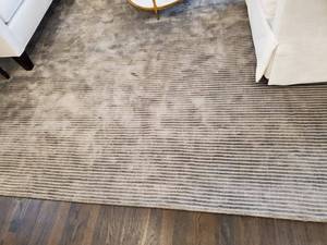lot 99 image: Large Grey Area Rug with Subtle Stripe