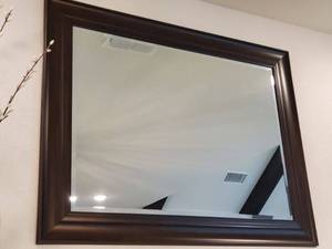 lot 198 image: Framed & Beveled Wall Mirror