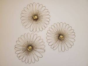 lot 235 image: Three Metal Flowers Wall Decor