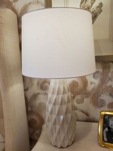 lot 238 image: White Ceramic Table Lamp