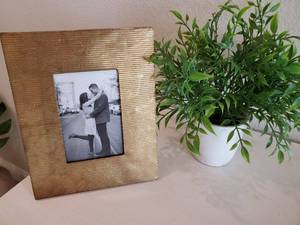 lot 262 image: Threshold Brass Frame with Faux Plant
