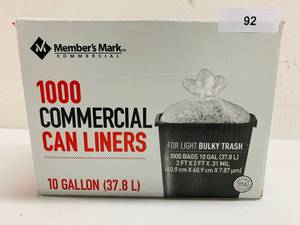 lot 92 image: Trash Bags 1000 Commercial Can Liners