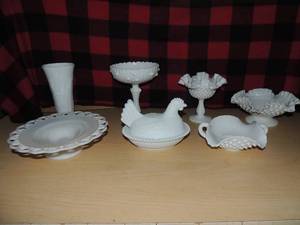 lot 134 image: Milk glass lot