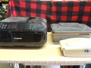 lot 188 image: Royal paper shredder, HP printer no plug, cannon printer looks to be new