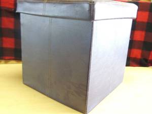 lot 191 image: Brown storage cube for sitting or footstool use