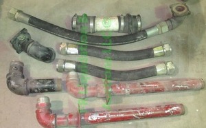 lot 179 image: Assorted industrial hoses and pipes