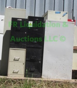 lot 354 image: Metal file cabinets and contents, 6 total