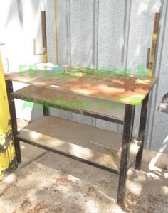 lot 359 image: Solid steel built welding table, very heavy please bring help to move