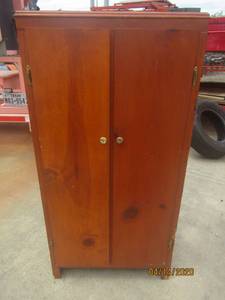 lot 5 image: ANTIQUE 2- DOOR 5 SHELF CABINET&nbsp24 L X 13 W X 49 H&nbsp