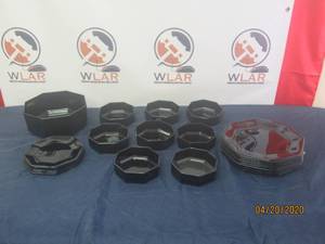 lot 53 image: 27 PC VINTAGE BLACK OCTIME ARCOROC FRANCE&nbsp VERRE TREMPE&nbspDINNERWARE&nbsp