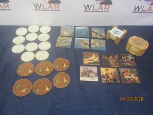 lot 62 image: TOTAL OF 6 SETS OF VINTAGE DRINK COASTERS TOTALLING&nbsp 33 PCS&nbsp
