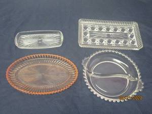lot 122 image: TOTAL OF 4 VINTAGE RELISH &amp BUTTER DISHES&nbsp