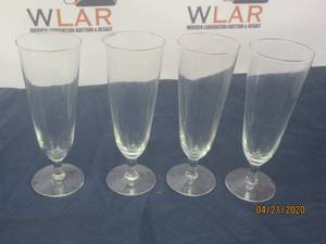 lot 133 image: TOTAL OF 4 VINTAGE ICE TEA CLEAR GLASSES&nbsp
