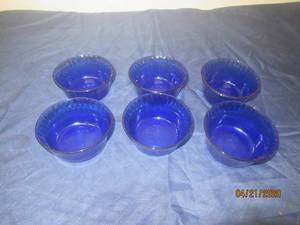 lot 139 image: TOTAL OF 6 PC COLOREX COBALT BLUE CUSTARD CUPS MADE IN BRAZIL&nbsp