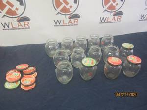 lot 195 image: TOTAL OF 14 PC 10 oz&nbsp VINTAGE JELLY GLASS JARS&nbsp