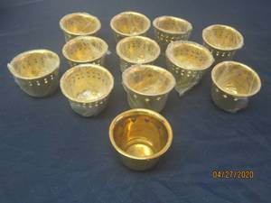 lot 197 image: TOTAL OF 12 HEART PIERCED BRASS VOTIVE CANDLE HOLDERS&nbsp MADE&nbsp &nbspIN&nbsp INDIA&nbsp