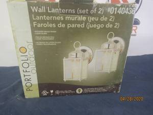 lot 216 image: NEW IN BOX&nbsp SET OF 2 WALL LANTERN PORTFOLIO OUTDOOR&nbsp