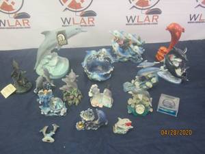 lot 219 image: TOTAL OF 16 PC DOLPHIN FIGURINES&nbsp
