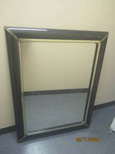 lot 320 image: VINTAGE HEAVY WALL HANGING MIRROR&nbsp 44L X 34&nbsp H
