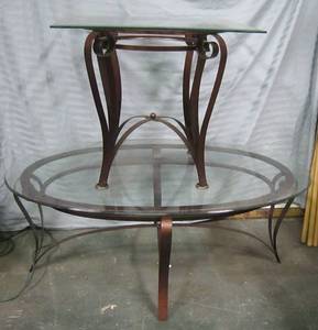 lot 422 image: 2 Glass-Top Tables