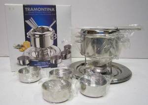 lot 427 image: Tramontina Stainless Fondue Set