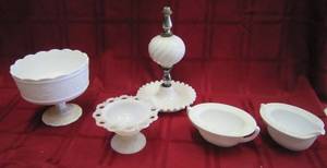 lot 461 image: Lot of Assorted White Glassware