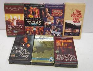 lot 568 image: 6 Gaither Videos & The Great Passion Play Video on VHS Cassette