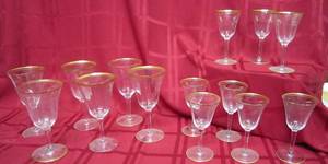 lot 578 image: Lot of Gilt Rimmed Stemwear