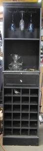 lot 602 image: Wine cabinet with glassware