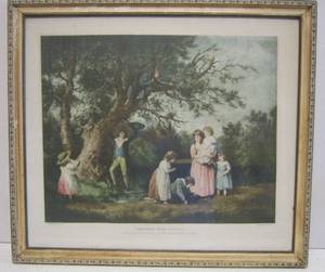 lot 619 image: Morland Children Bird-Nesting framed print