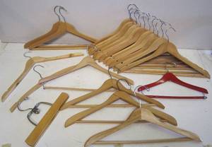 lot 631 image: Unbranded wooden clothes hangers