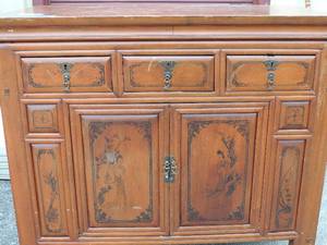lot 152 image: ANTIQUE Taiwan deskdresserBUFFET  35 h x 39w x 21d - RESTORED IN TAIWAN