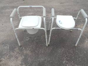 lot 163 image: 2 bedside commodes one with bottom