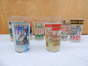 lot 135 image: Kentucky derby glass series 1973, 1971, 1978, 1975, 1995 121st, 1983, 1984, 1982 total 8
