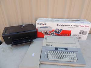lot 264 image: HP copier printer smith corona memory typewriter 435 DHD Lexmark digital camera printer used