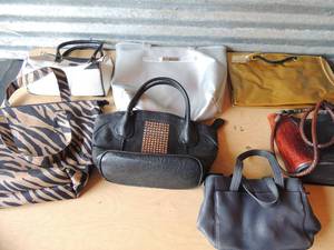 lot 305 image: Purses- BROWN, BLACK, SILVER STRIPED