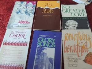 lot 44 image: MUSIC BOOKS - SHEET MUSIC QTY 8 - THE DAWN OF HIS RISING VOLUNTEER CHOIR SOMETHING BEAUTIFUL PLUS