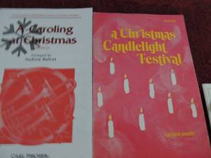 lot 47 image: MUSIC BOOKS - SHEET MUSIC QTY 4 - MUSICAL CHRISTMAS - CAROLING AT CHISTMAS JOYFUL ANGELS SONG